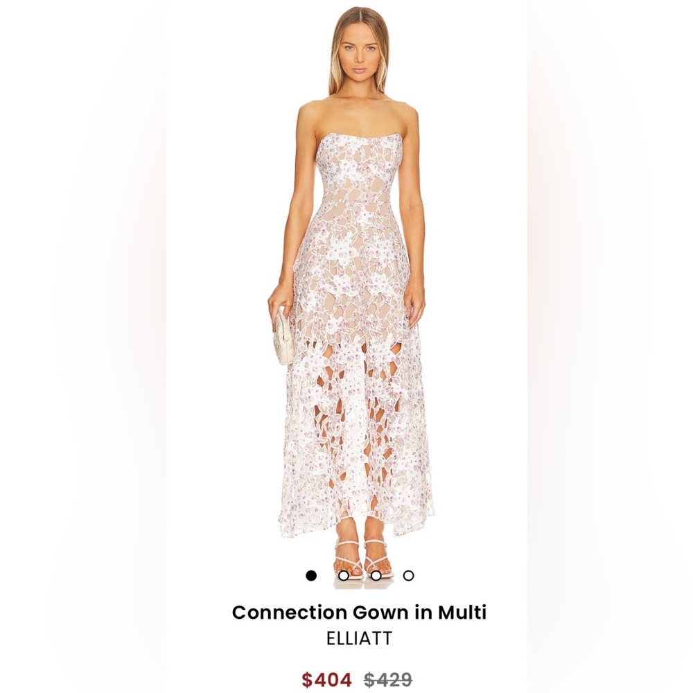 Elliatt Floral Lace Overlay Connection Gown
